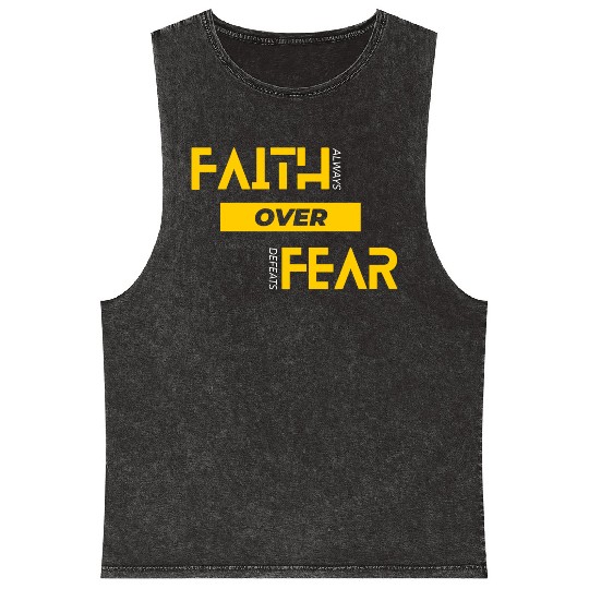 Faith Over Fear Mineral Wash Tank Tops