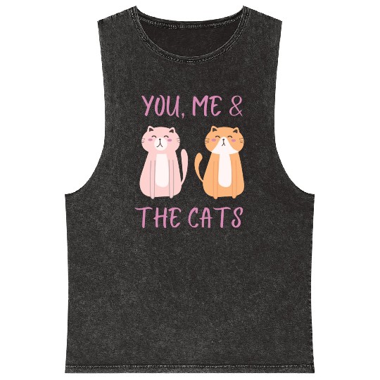 ask me about my cat funny cat Mineral Wash Tank Tops