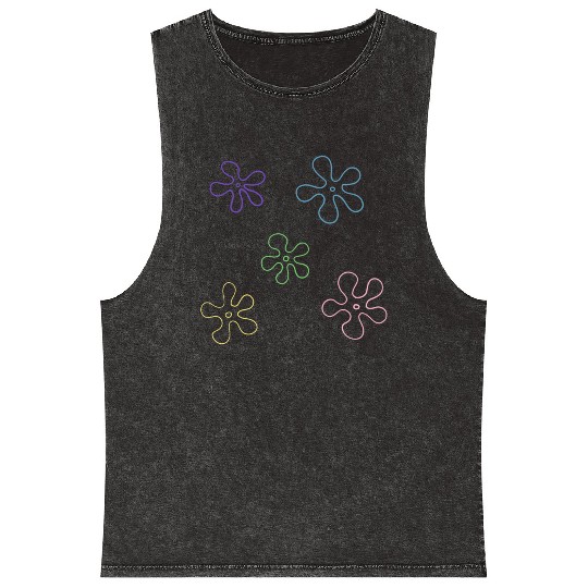 sponge bob flower pack Mineral Wash Tank Tops
