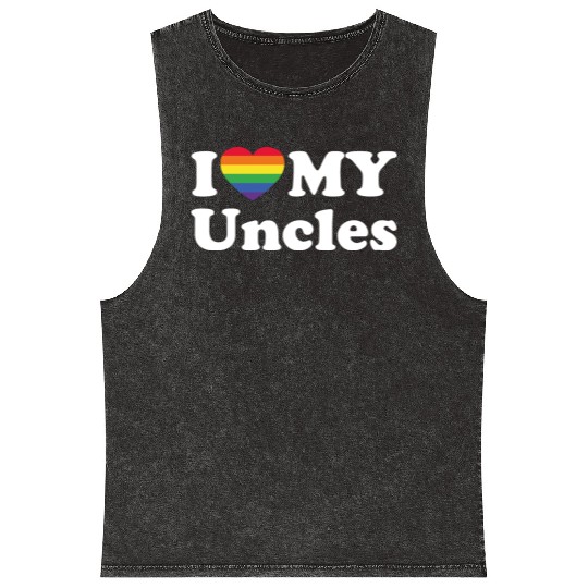 LGBTQ I Love My Uncles Gay Trans Guncle Mineral Wash Tank Tops