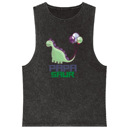 PAPA SAUR, Father's Day Mineral Wash Tank Tops