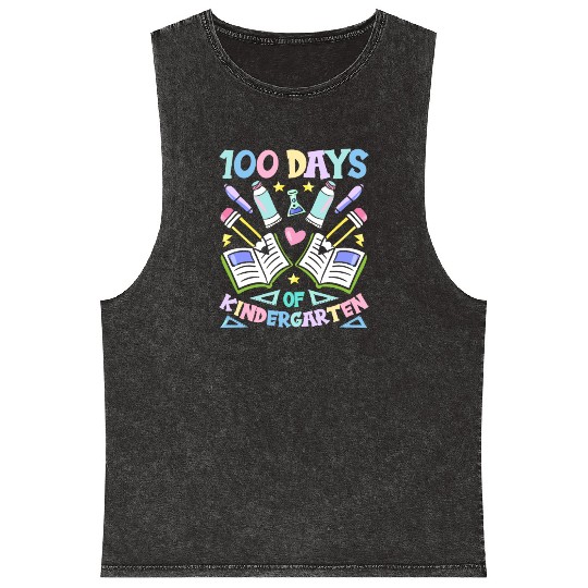 100 Days Of Kindergarten Sayings Sweet Team Cute Mineral Wash Tank Tops