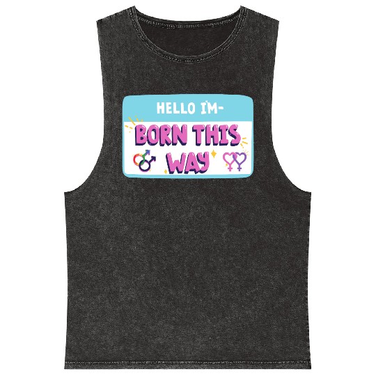 born this way transgender pride Mineral Wash Tank Tops
