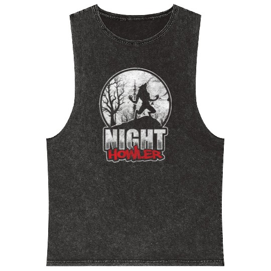 Werewolf Wolves Horror Mineral Wash Tank Tops