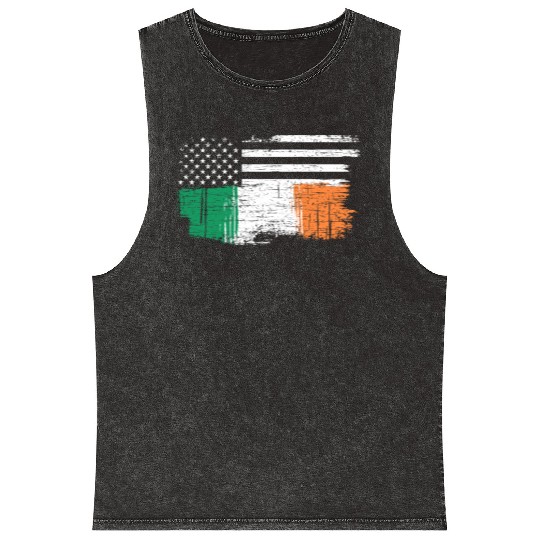 American ireland flag Mineral Wash Tank Tops