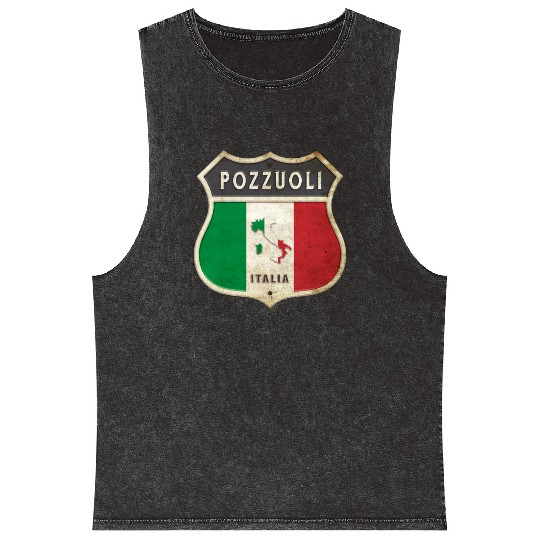 Pozzuoli Italy coat of arms flags design Mineral Wash Tank Tops