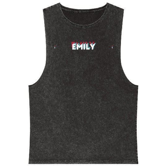 Emily Name - Funny Name Emily 80s theme Mineral Wash Tank Tops