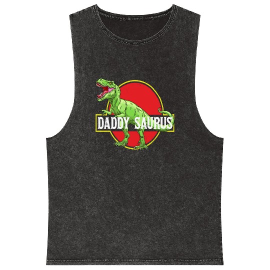 Daddysaurus Papasaurus Mineral Wash Tank Tops