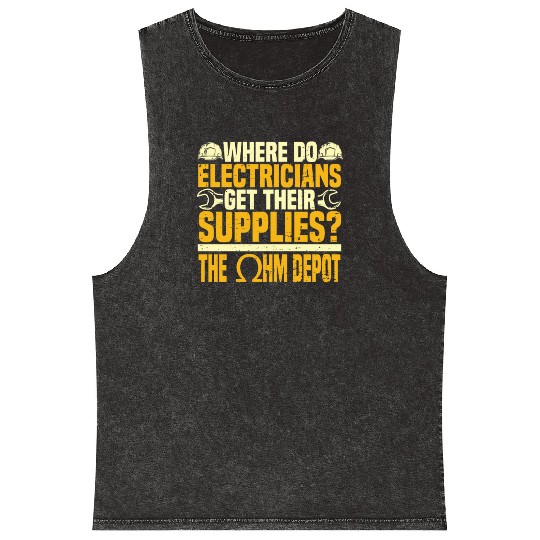 Electrician Electrical Engineer Lineman Mineral Wash Tank Tops