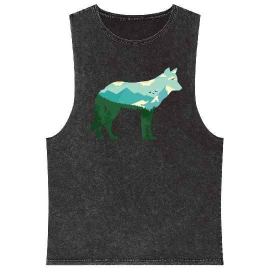 Mountain Wolf Mineral Wash Tank Tops