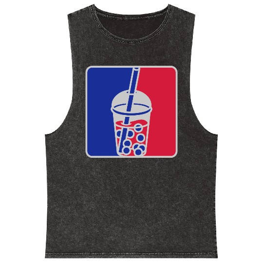 Red blue bubble tea Mineral Wash Tank Tops