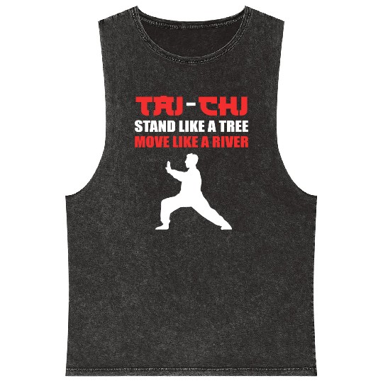 Stand Like Tree Tai Chi Master Gift Mineral Wash Tank Tops