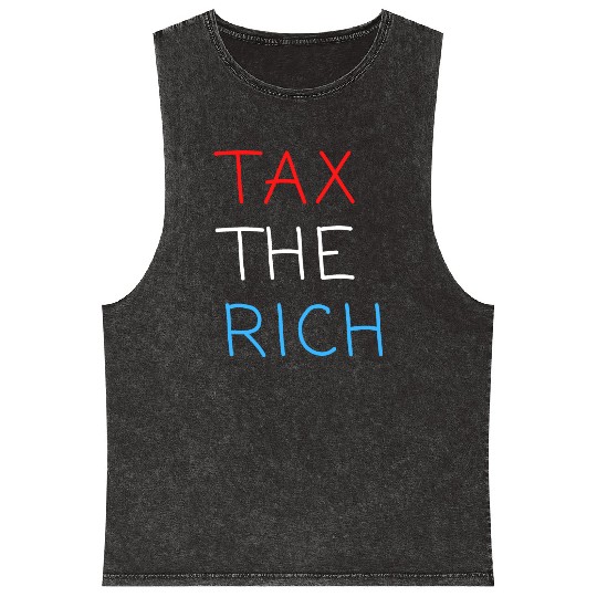 TAX THE RICH (Red, White and Blue letters) Mineral Wash Tank Tops