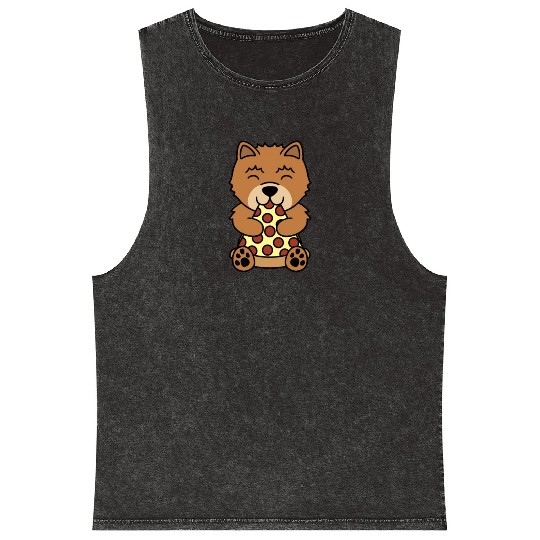 Chow Chow Pizza Lover Mineral Wash Tank Tops
