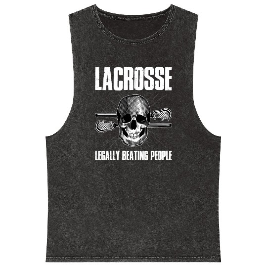 Legally Beating People Funny Lacrosse Gift Mineral Wash Tank Tops