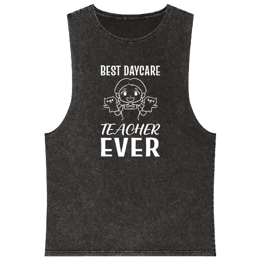 Best Daycare Teacher Toddler Teacher Gift Mineral Wash Tank Tops