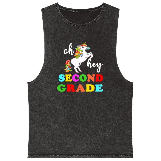 Oh Hey 2nd Second Grade Mineral Wash Tank Tops