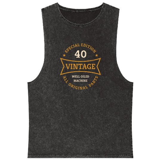 40 Year Old 40th Birthday Gifts Born 1983 Vintage Mineral Wash Tank Tops