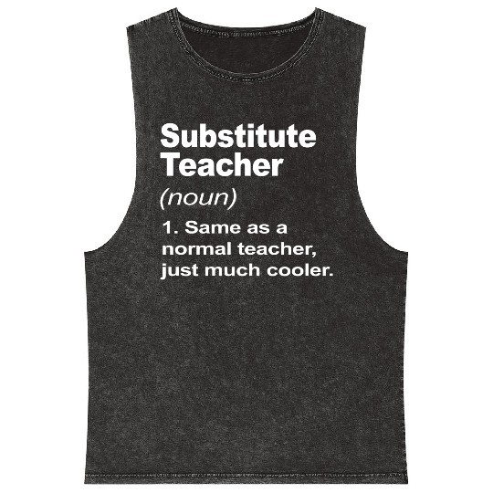 Substitute Teacher Definition Back To School 2023 Mineral Wash Tank Tops