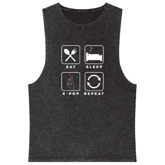 K-Pop K-Drama Korean Pop Music Mineral Wash Tank Tops