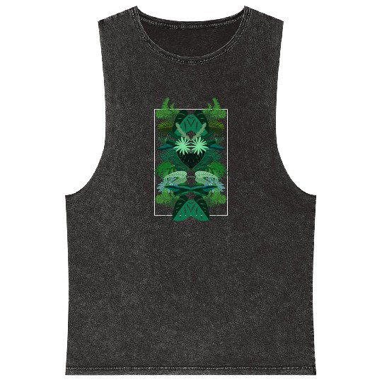 Tropical Leaves Mineral Wash Tank Tops
