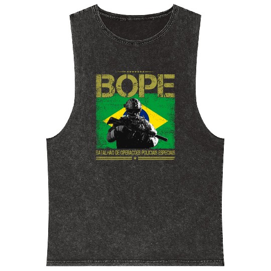 BOPE Brazil Police Special Forces Mineral Wash Tank Tops