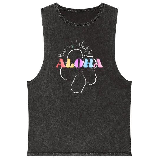Aloha Flower Surfing and Lifestyle Mineral Wash Tank Tops