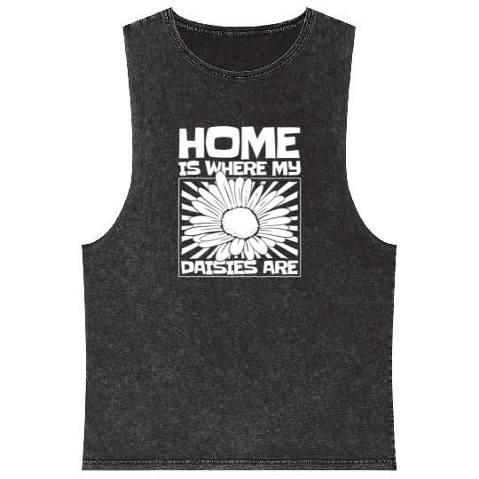 Daisy Garden Gardening Gardener Mineral Wash Tank Tops