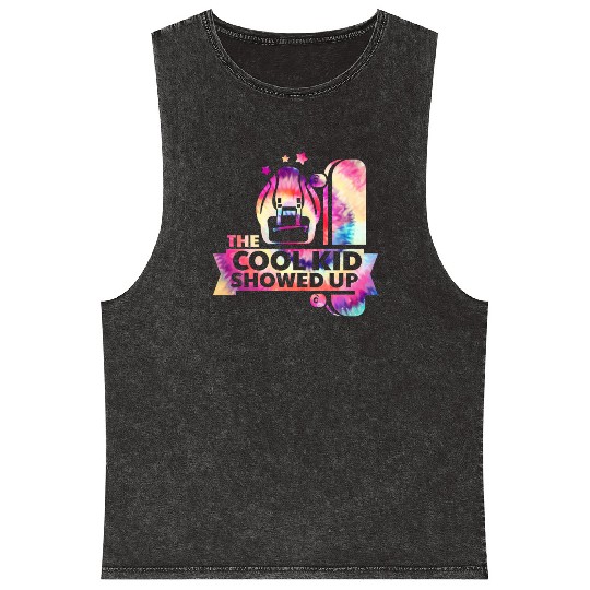 The Cool kid Showed Up Back to School Mineral Wash Tank Tops