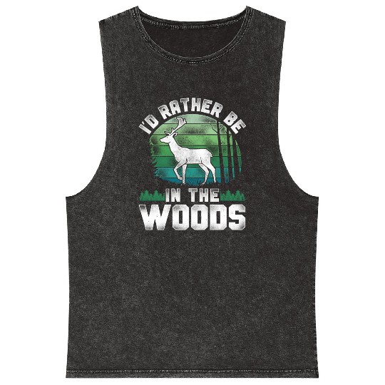 Buck Deer Hunting Hunter Vintage Mineral Wash Tank Tops