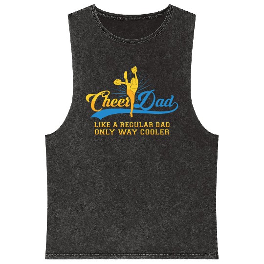 Cheer Dad Cheerleader Daddy T Mineral Wash Tank Tops