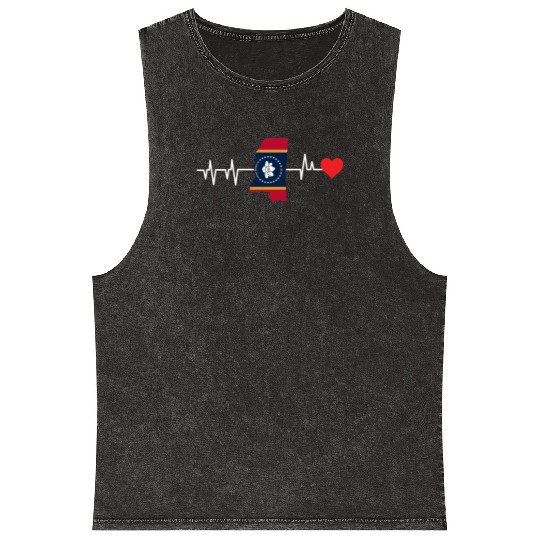 Mississippi Heartbeat Gift Mineral Wash Tank Tops