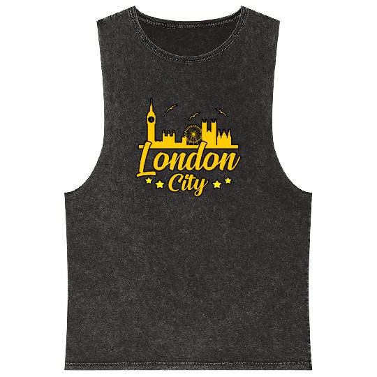 London Funny Gift Idea Mineral Wash Tank Tops