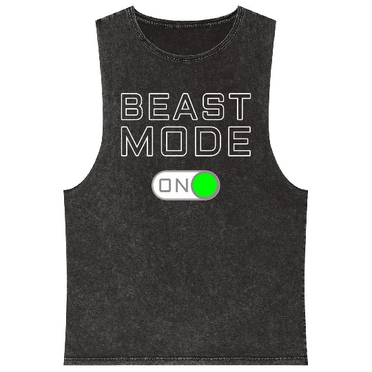 Beast Funny Workout Gym Mode Mineral Wash Tank Tops