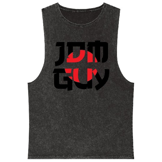 JDM GUY Japanese flag black drift tuner car lover Mineral Wash Tank Tops
