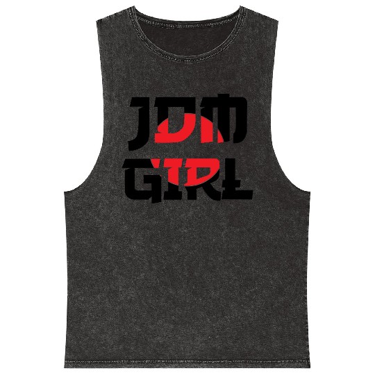 JDM GIRL japanese flag car gift idea toyota nissan Mineral Wash Tank Tops
