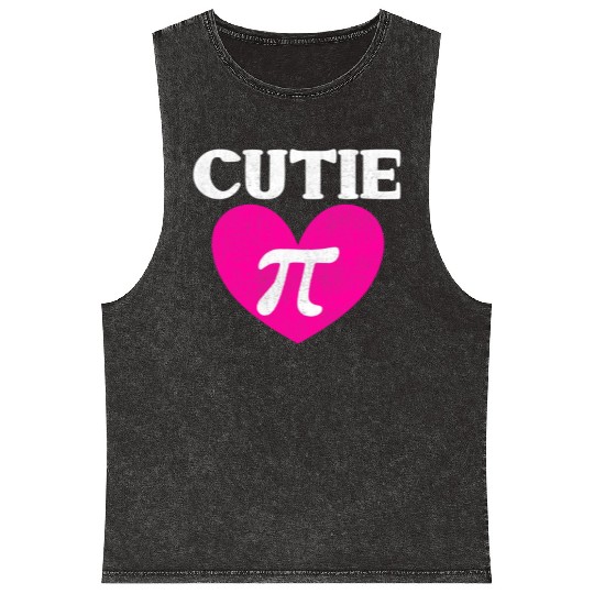 Funny Math Cutie Pi Mineral Wash Tank Tops Valentines day Mineral Wash Tank Tops