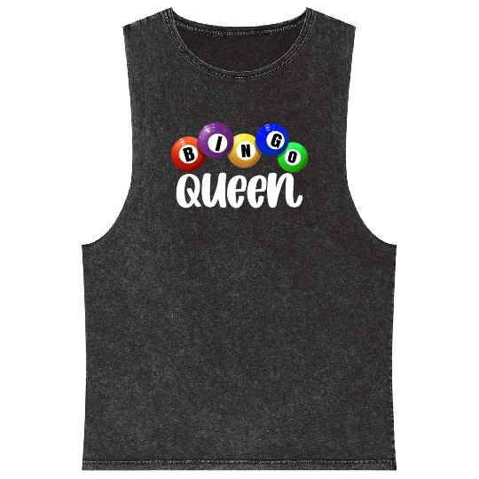 Bingo Queen Bingo Gambling Women's Bingo Player Mineral Wash Tank Tops
