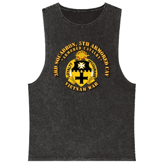 Army 3rd Squadron 5th Armored Cav Vietnam War Mineral Wash Tank Tops