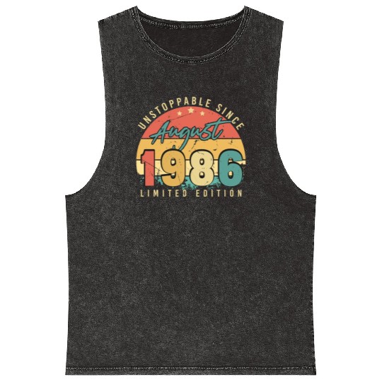 Gift Idea For August 1986 Mineral Wash Tank Tops