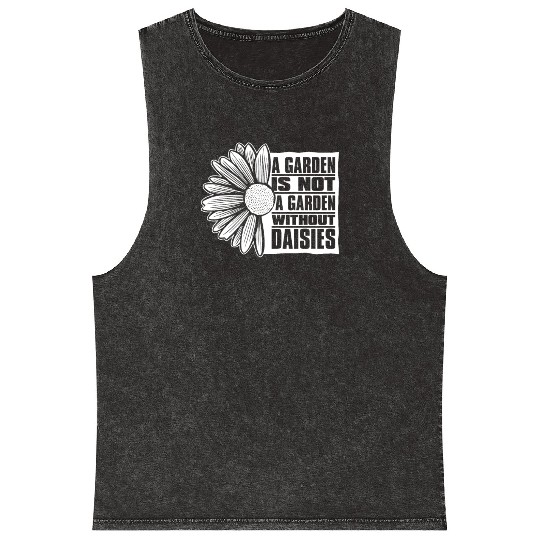 Daisy Garden Gardening Gardener Mineral Wash Tank Tops