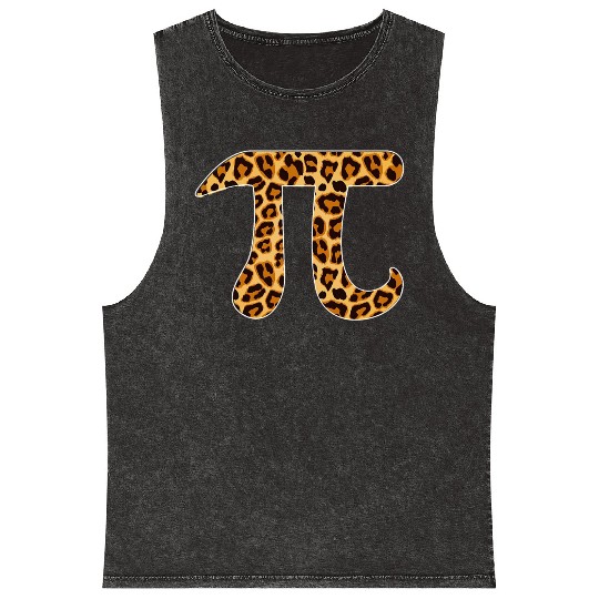 Pi Leopard Print Skin Cheetah Pi Day Math Nerd Mineral Wash Tank Tops