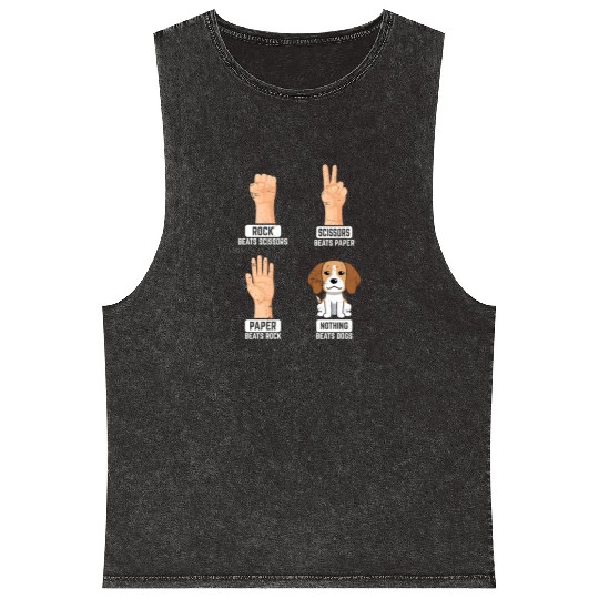 Rock Paper Scissors Dogs Funny Dog Lovers Pet Dog Mineral Wash Tank Tops