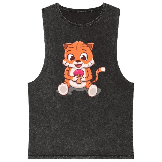 Tiger Ice cream Mineral Wash Tank Tops