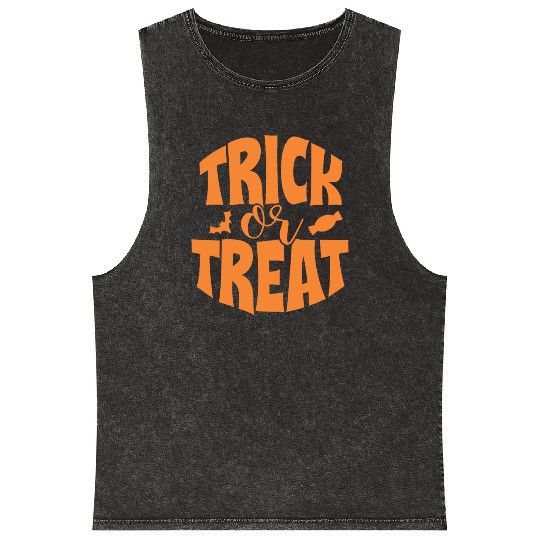 Trick Or Treat Candy Collector Halloween Holiday Mineral Wash Tank Tops