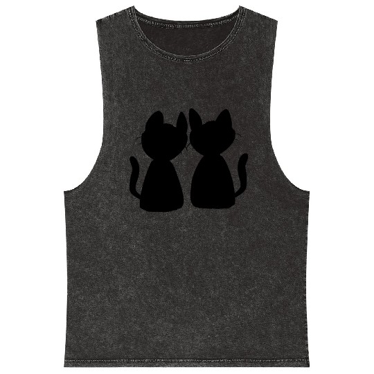 Cats friends animals symbol cat love Mineral Wash Tank Tops