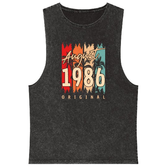 Gift Idea For August 1986 Mineral Wash Tank Tops