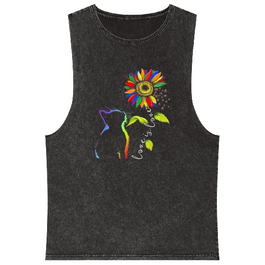 Love Is Love LGBT Gay Lesbian Pride Mineral Wash Tank Tops