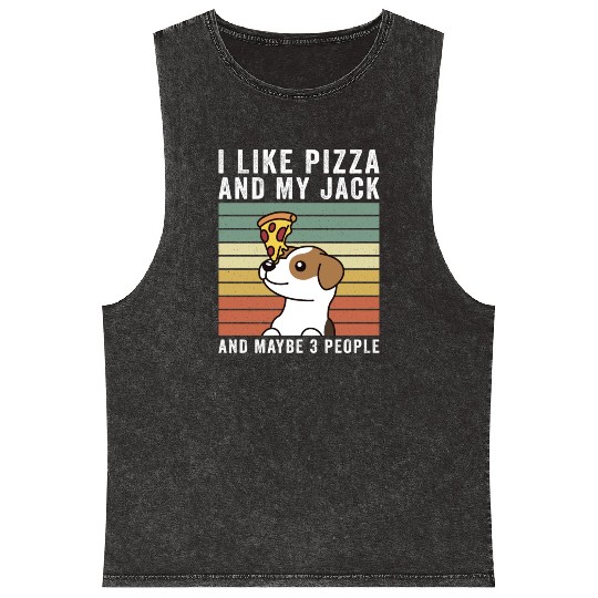 I Like Pizza And My Jack Russell Terrier Mineral Wash Tank Tops
