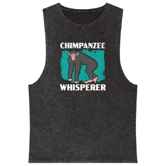 Chimpanzee Whisperer Monkey Animal Zookeeper Mineral Wash Tank Tops